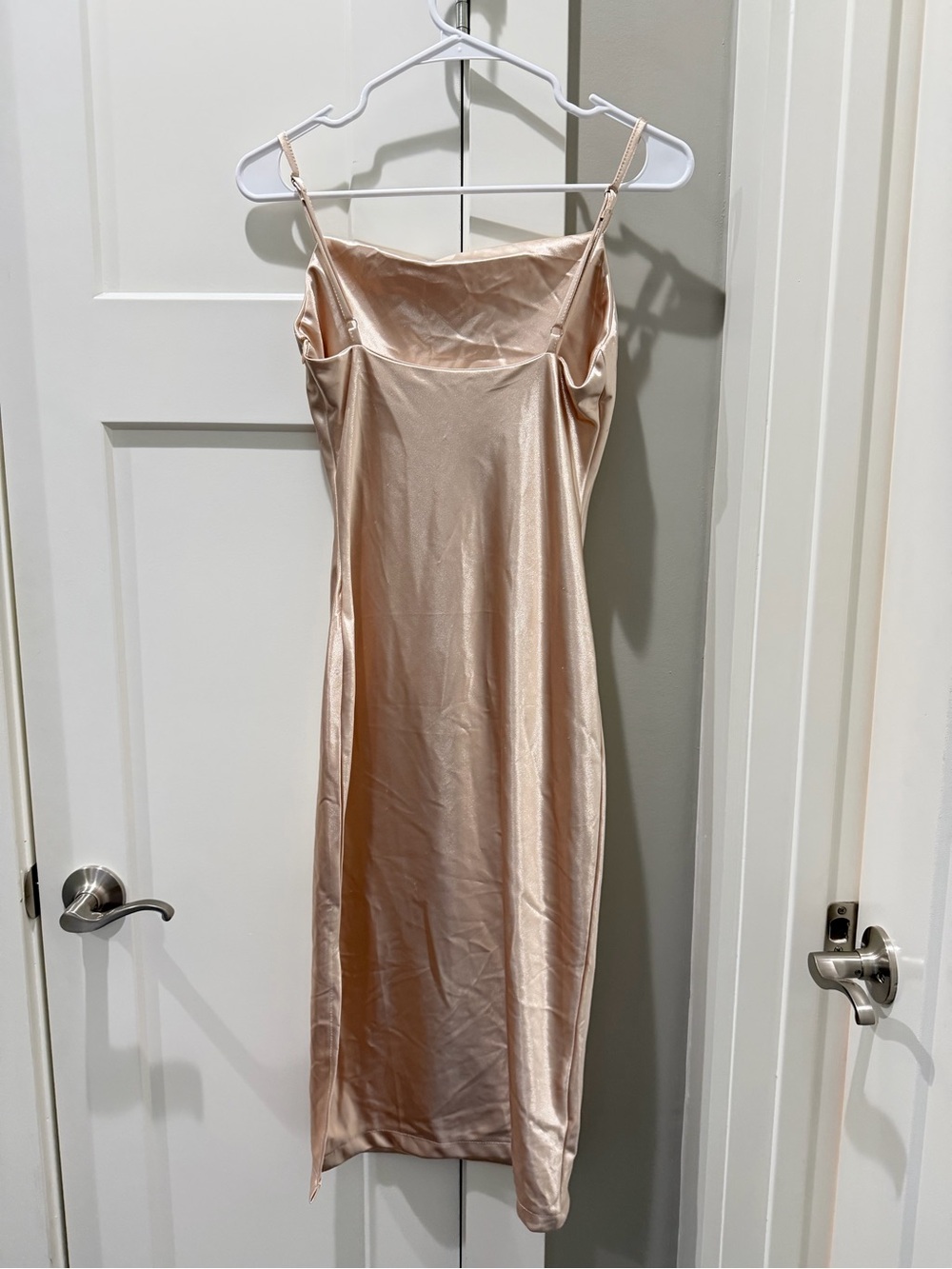 Satin Slip Dress in Champagne - Elegant Women's Dress Size XS - Picture 3 of 4